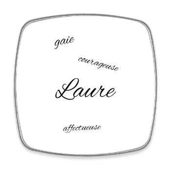 Prénom Laure - Magnet carré - blanc - Devant