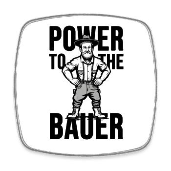 Power to the Bauer - Viereckiger Kühlschrankmagnet - Weiß - Vorne