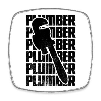 Plumber - Square fridge magnet - white - Front
