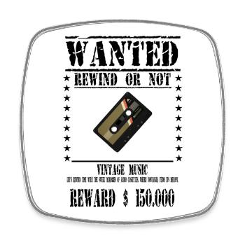 WANTED CASSETTE AUDIO - Square fridge magnet - white - Front