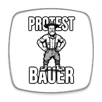 Protest Bauer - Viereckiger Kühlschrankmagnet - Weiß - Vorne