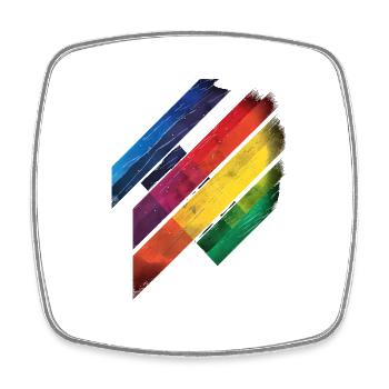 Abstrait Rainbow Pride Tornado Design - Vibrant - Magnet carré - blanc - Devant