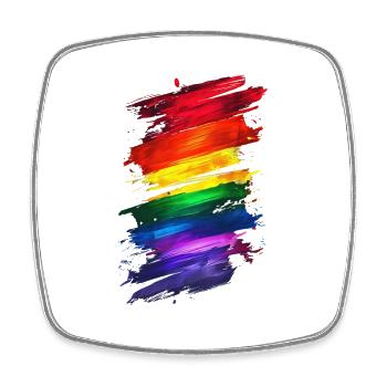 Abstraktes Rainbow Pride Design - Lebendige Kunst - Viereckiger Kühlschrankmagnet - Weiß - Vorne