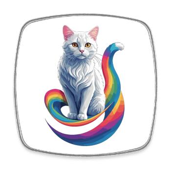 Cute Cat - Square fridge magnet - white - Front