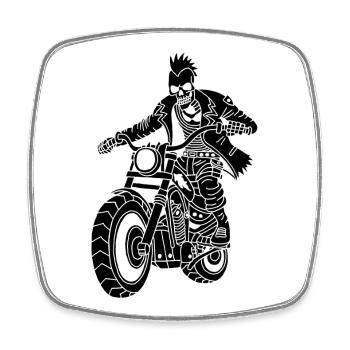 The Black Biker from Hell - Square fridge magnet - white - Front