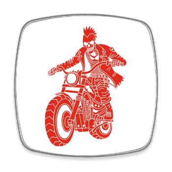 The Red Biker from Hell - Square fridge magnet - white - Front
