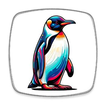 Pingouin - Magnet carré - blanc - Devant