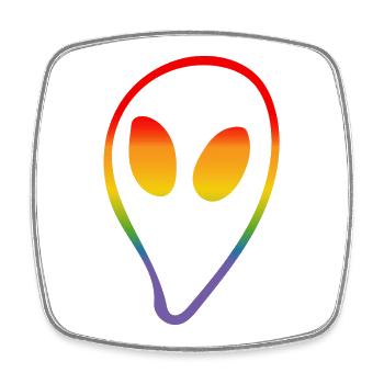 Regenbogen Alien LGBTQI lgbt tshirt - Viereckiger Kühlschrankmagnet - Weiß - Vorne