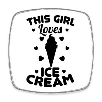 Cette fille adore les glaces - Magnet carré - blanc - Devant