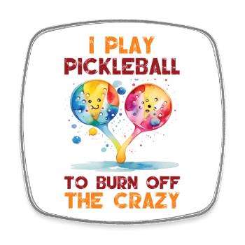 La vie est belle. Le pickleball l’améliore - Magnet carré - blanc - Devant