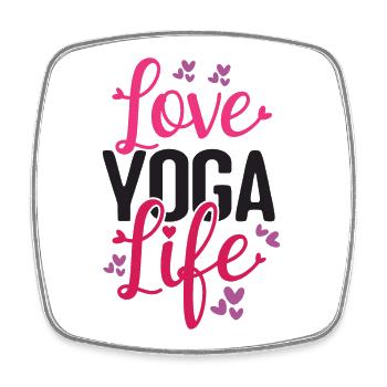 Ich liebe das Yoga-Leben - Viereckiger Kühlschrankmagnet - Weiß - Vorne