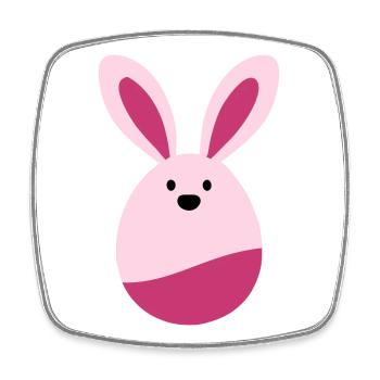 Hase - Viereckiger Kühlschrankmagnet - Weiß - Vorne
