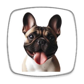 Un bouledogue français - Magnet carré - blanc - Devant