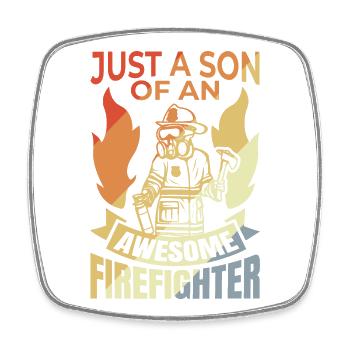 Sohn eines tollen Feuerwehrmanns - Viereckiger Kühlschrankmagnet - Weiß - Vorne