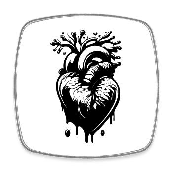 Heart with drops and veins - Square fridge magnet - white - Front