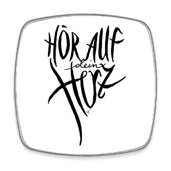 Listen to your heart - Square fridge magnet - white - Front