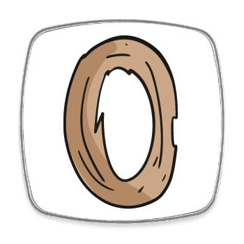 Letter O Wood Wooden Letter - Square fridge magnet - white - Front