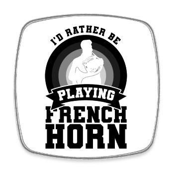 French Horn Spell - Square fridge magnet - white - Front