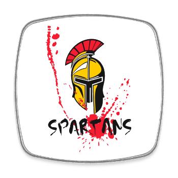 Helm Sparta und Blut 10 - Viereckiger Kühlschrankmagnet - Weiß - Vorne