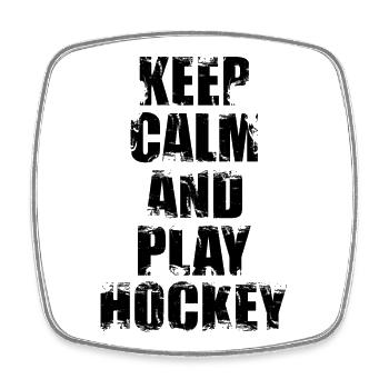 Eishockey Lustiger Spruch - Square fridge magnet - white - Front