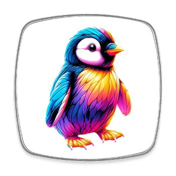 Pinguin - Viereckiger Kühlschrankmagnet - Weiß - Vorne