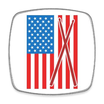 Patriotischer US Drummer - Viereckiger Kühlschrankmagnet - Weiß - Vorne
