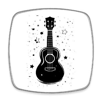 Ukulele Zeichnung - Viereckiger Kühlschrankmagnet - Weiß - Vorne
