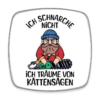 Saw Wood Sawdust Woodland Lumberjack Statement - Square fridge magnet - white - Front