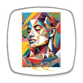 Modern Facial Art - Square fridge magnet - white - Front