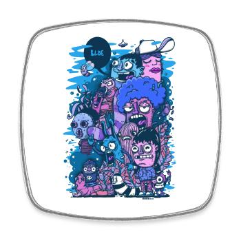 Blue Project - Square fridge magnet - white - Front