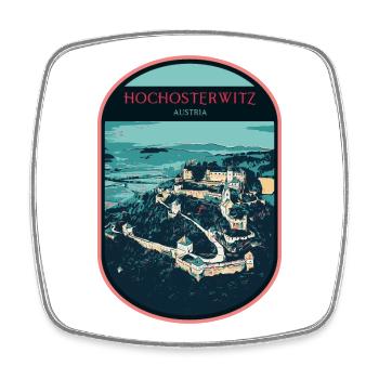 Illustration Schloss Hochosterwitz, Österreich - Viereckiger Kühlschrankmagnet - Weiß - Vorne