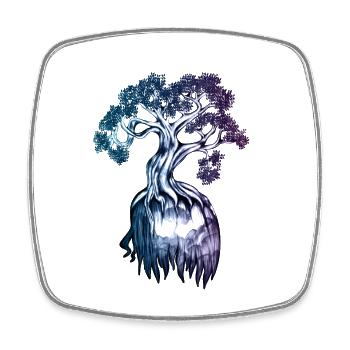 Arbre symbolique – Illustration de la force intérieure - Magnet carré - blanc - Devant