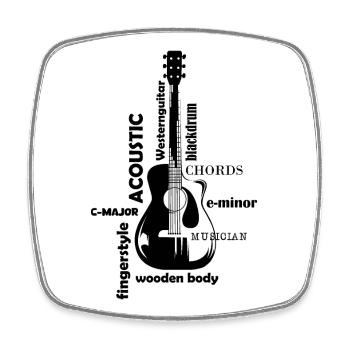 Gitarre Illustration Typografie Western Logo icon - Viereckiger Kühlschrankmagnet - Weiß - Vorne