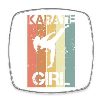 Vintage Karate - Square fridge magnet - white - Front
