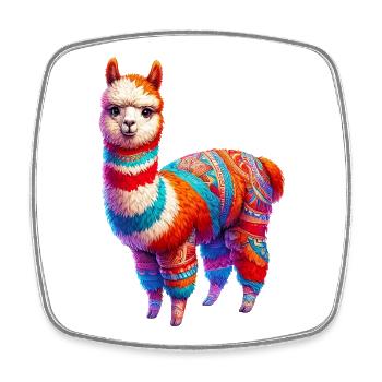 Alpaca - Square fridge magnet - white - Front