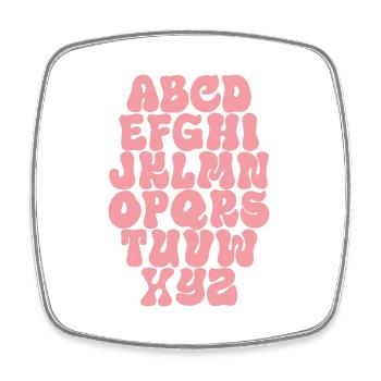 Buchstaben ABC Alphabet - Viereckiger Kühlschrankmagnet - Weiß - Vorne