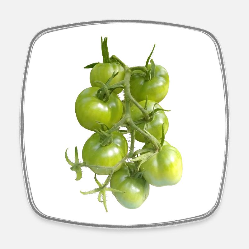 Tomates vertes sur la vigne - Magnet carré - blanc