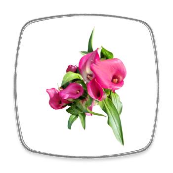 Pink Calla Bouquet Art - Square fridge magnet - white - Front