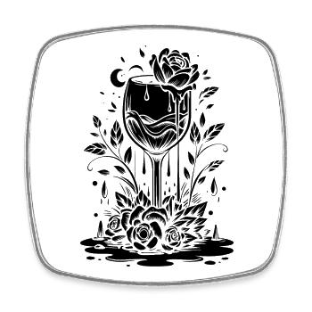 Vibrant Jungle Leaf Pattern T-Shirt - Square fridge magnet - white - Front