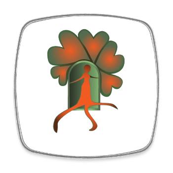 Treten Sie aus Orange heraus - Viereckiger Kühlschrankmagnet - Weiß - Vorne