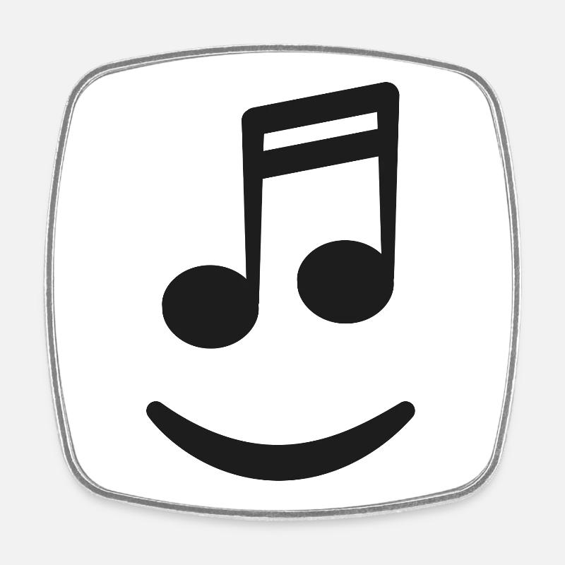 Notes de musique - Notes de musique Rire - Magnet carré - blanc