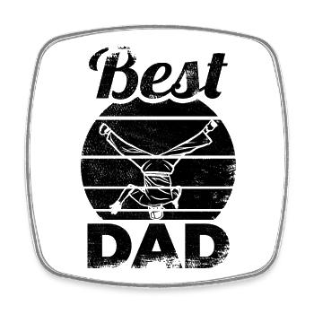 Bester Breakdance Dad - Viereckiger Kühlschrankmagnet - Weiß - Vorne