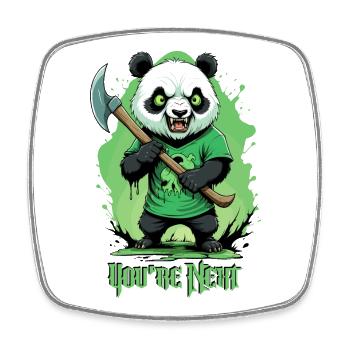 Zombie Panda - Magnet carré - blanc - Devant