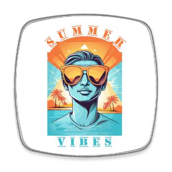 Cool hipsters - Square fridge magnet - white - Front