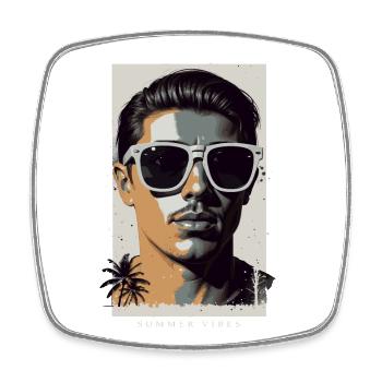 Cool hipsters - Square fridge magnet - white - Front