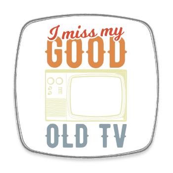 Tube TV - Square fridge magnet - white - Front