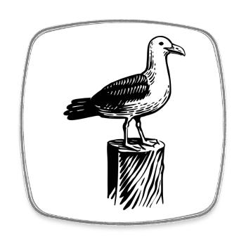 Gull. North. Moin from Northern Germany. - Square fridge magnet - white - Front
