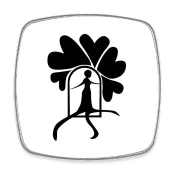 Step out black - Square fridge magnet - white - Front