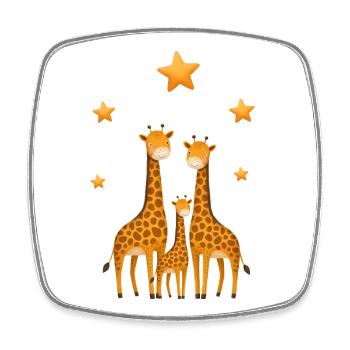Giraffes Family Star Baby Nursery - Square fridge magnet - white - Front