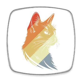 Graphisme Retro Cats - Magnet carré - blanc - Devant